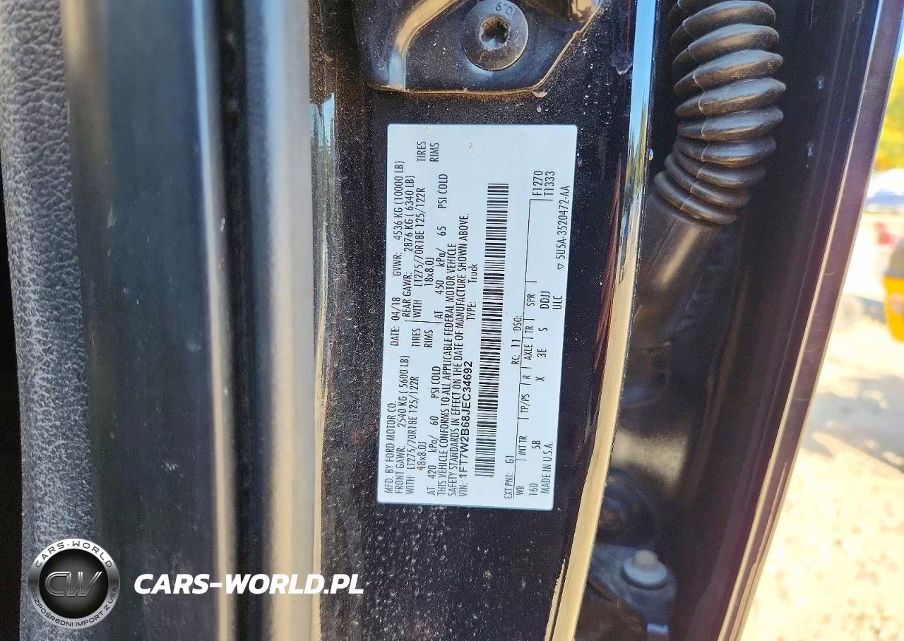 2018 Ford F250 Super Duty VIN:1FT7W2B68JEC34692 - 12
