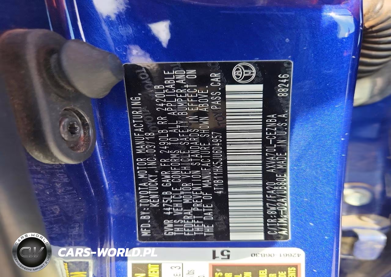 2018 Toyota Camry Le VIN:4T1B11HK5JU604957 - 13