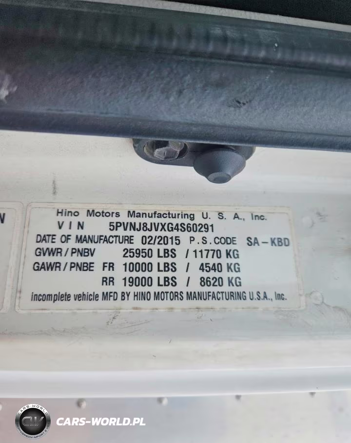 2016 Hino 258-268 Box Truck VIN:5PVNJ8JVXG4S60291 - 11