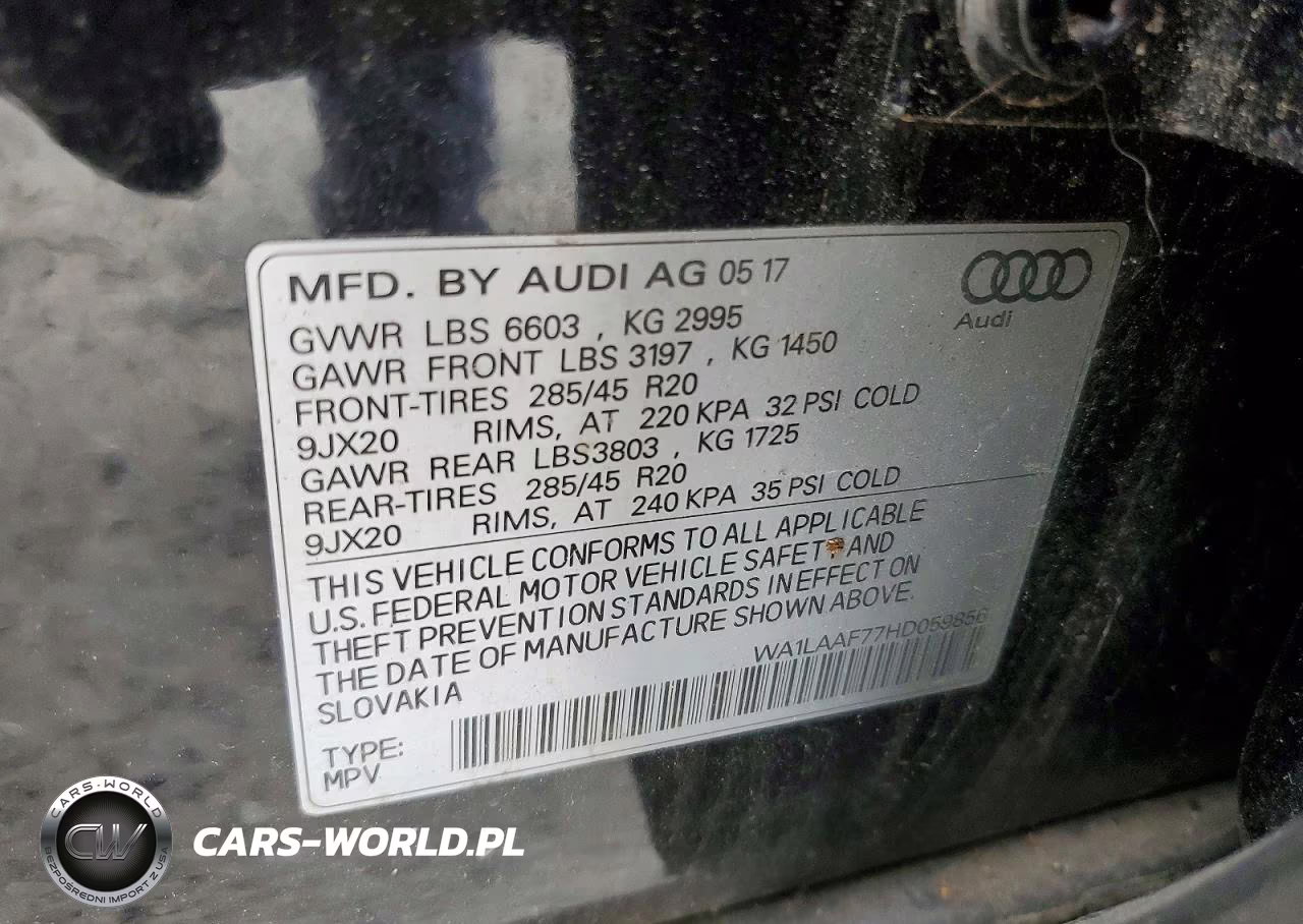 2017 Audi Q7 Premium Plus VIN:WA1LAAF77HD059856 - 13