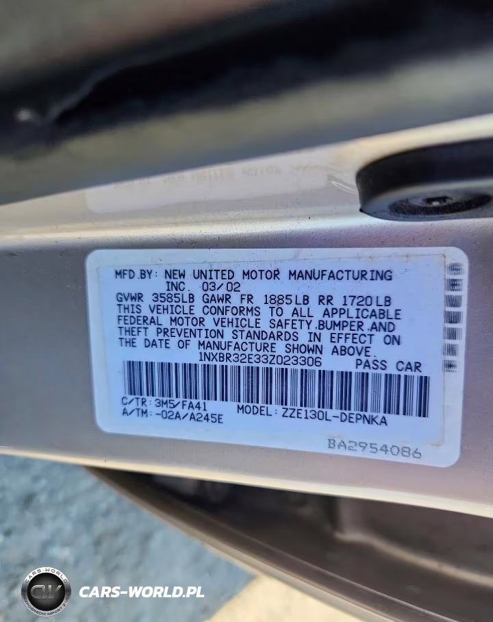 2003 Toyota Corolla Le VIN:1NXBR32E33Z023306 - 12