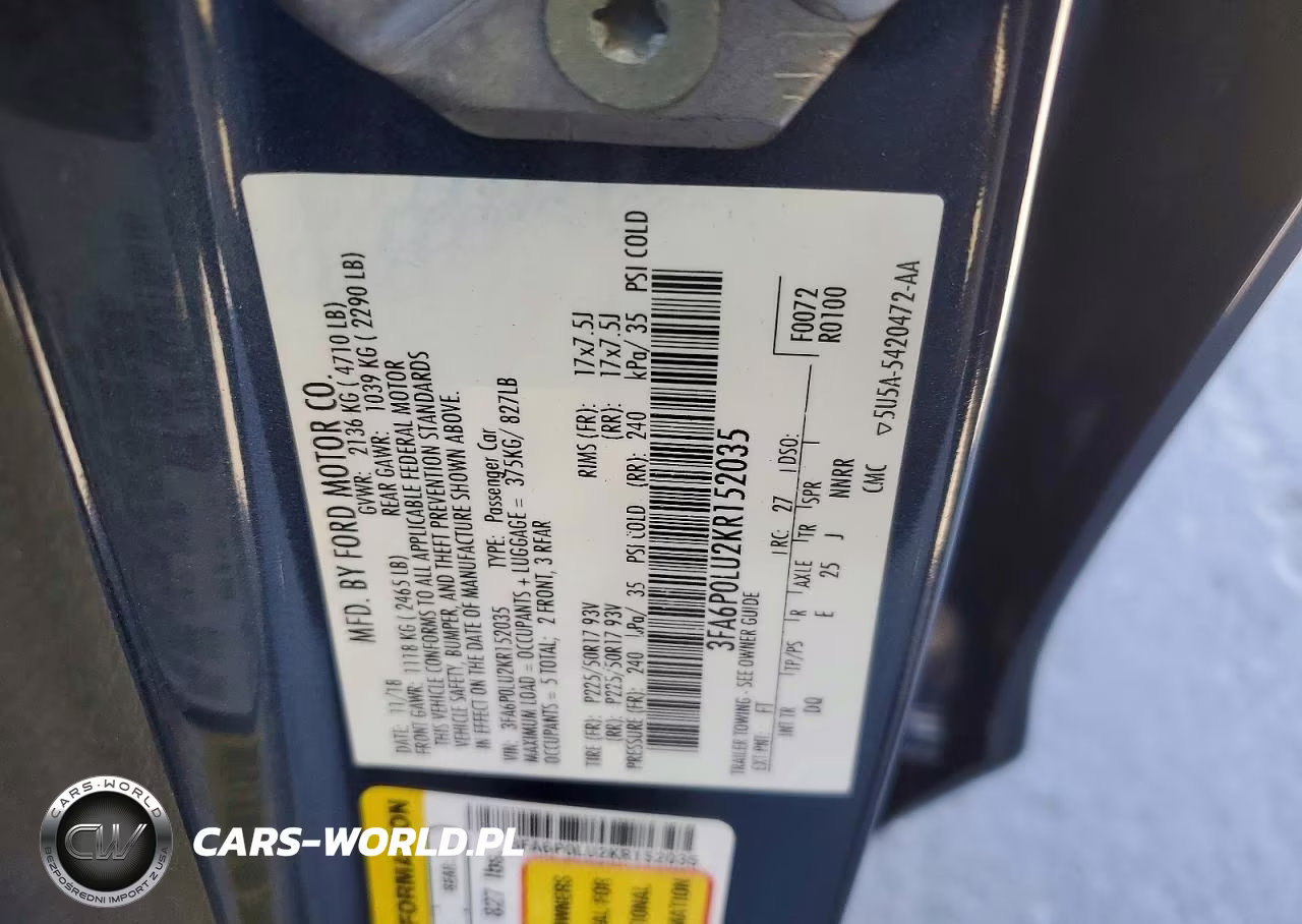 2019 Ford Fusion Se VIN:3FA6P0LU2KR152035 - 12
