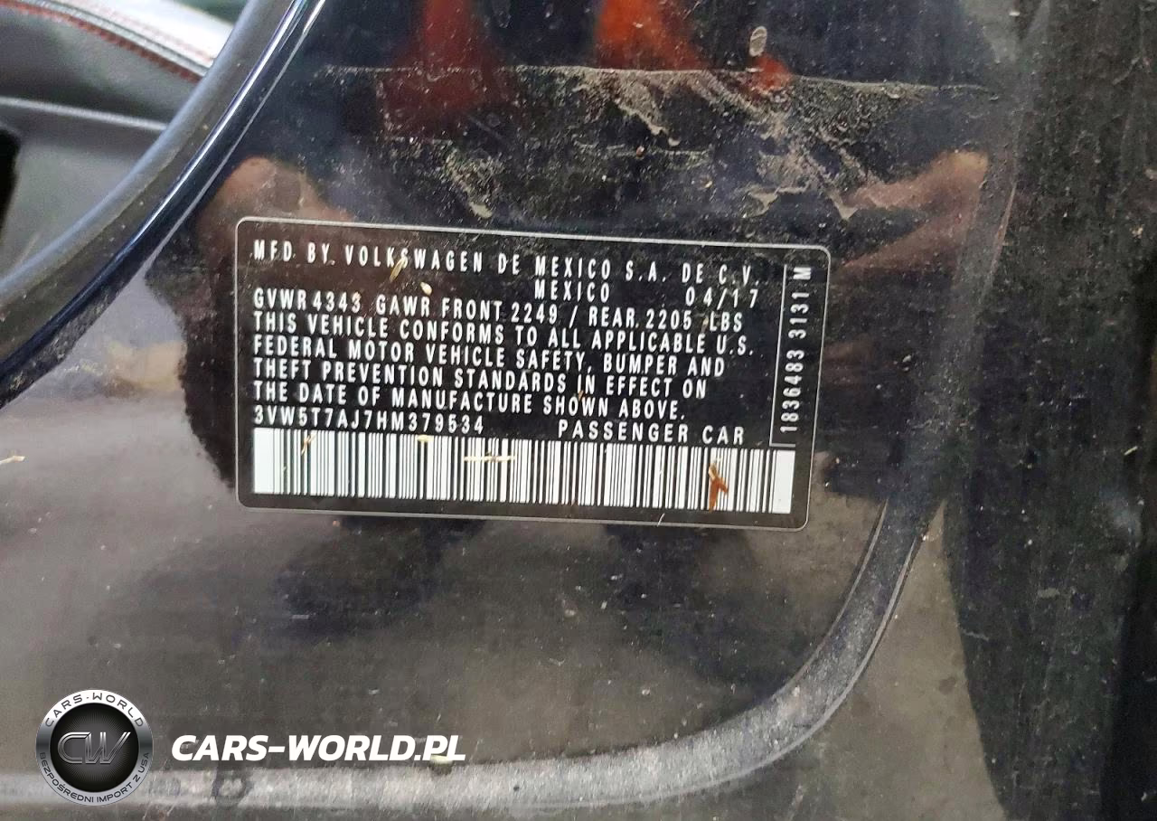 2017 Volkswagen Jetta Gli VIN:3VW5T7AJ7HM379534 - 11