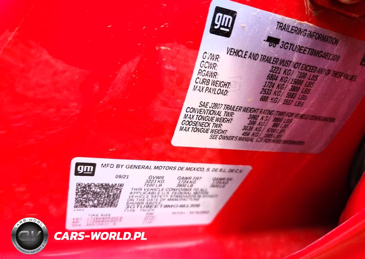 2021 GMC Sierra K1500 At4 VIN:3GTU9EET8MG461309 - 12