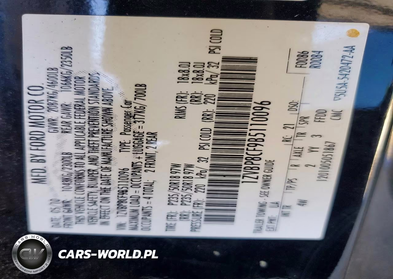 2011 Ford Mustang Gt VIN:1ZVBP8CF9B5110096 - 12