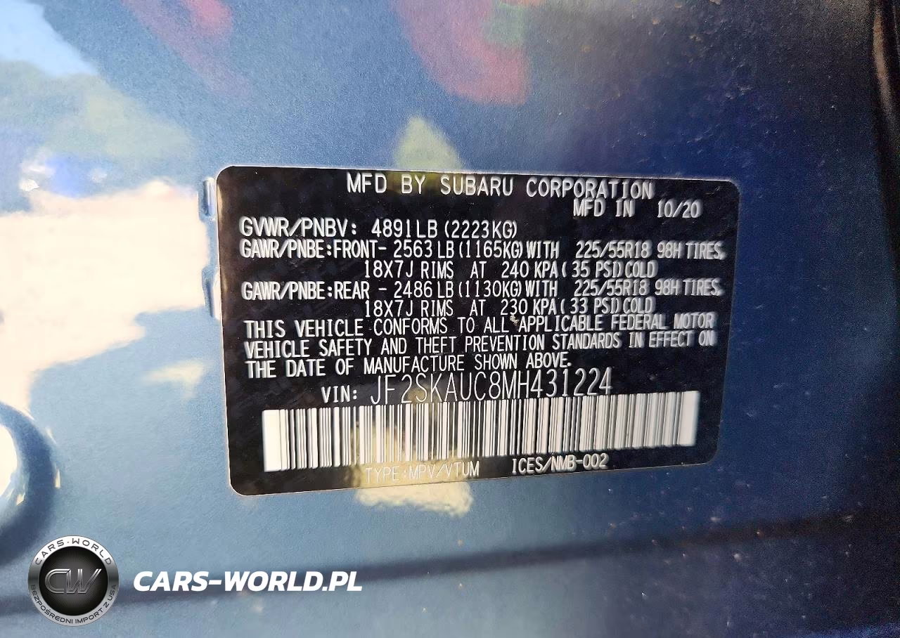 2021 Subaru Forester Limited VIN:JF2SKAUC8MH431224 - 12