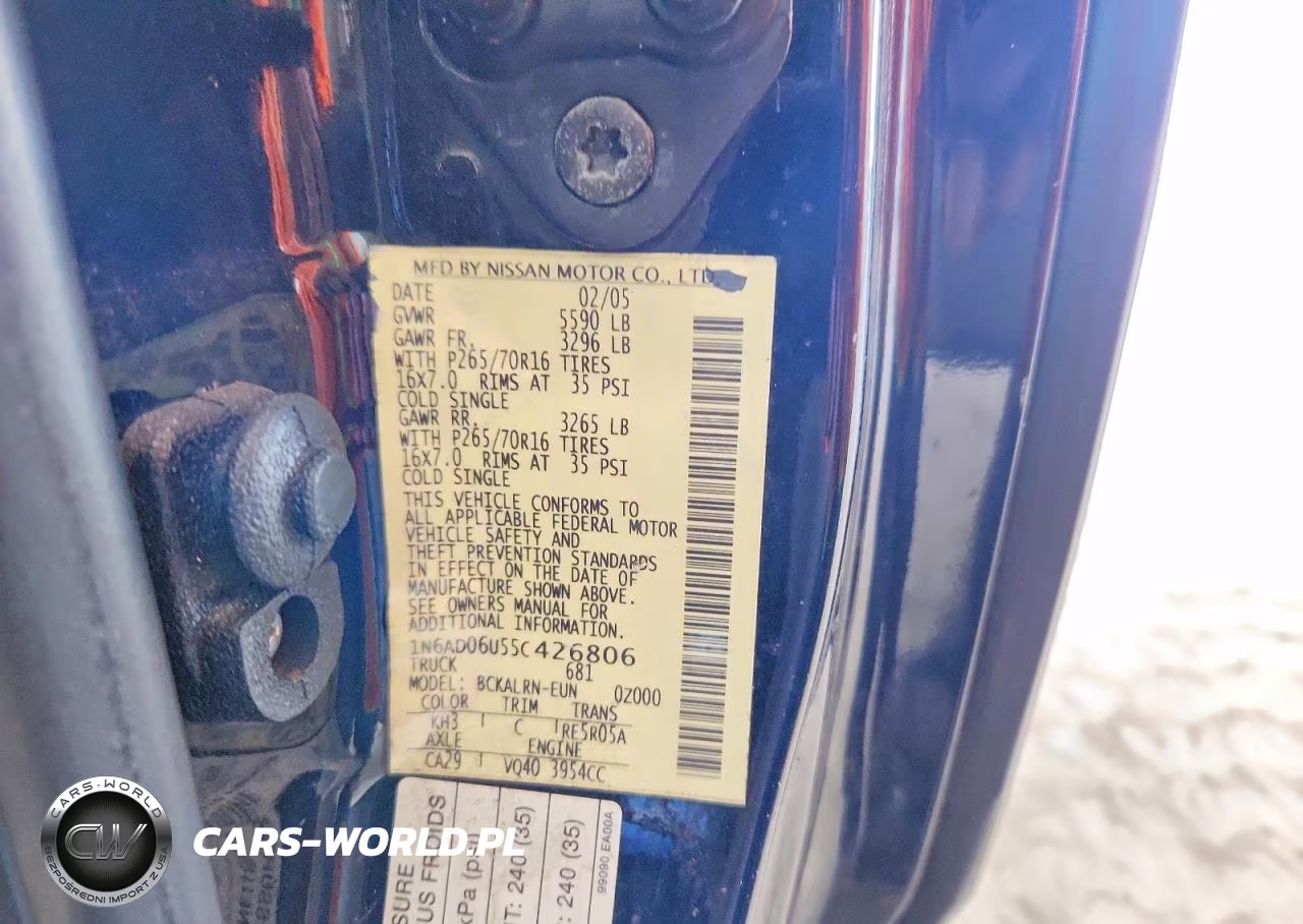 2005 Nissan Frontier Se VIN:1N6AD06U55C426806 - 12