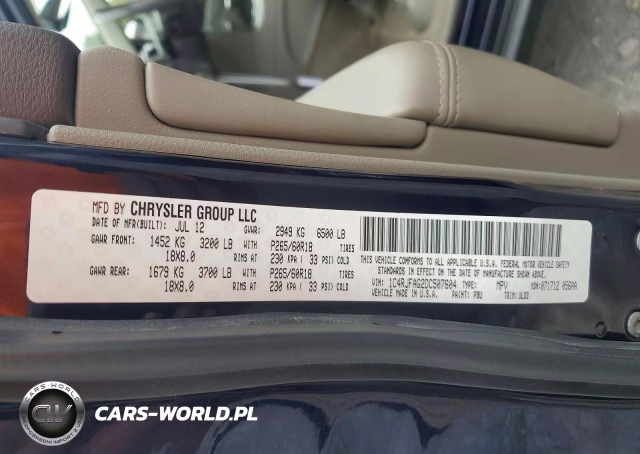 2013 Jeep Grand Cherokee Laredo VIN:1C4RJFAG2DC507604 - 13