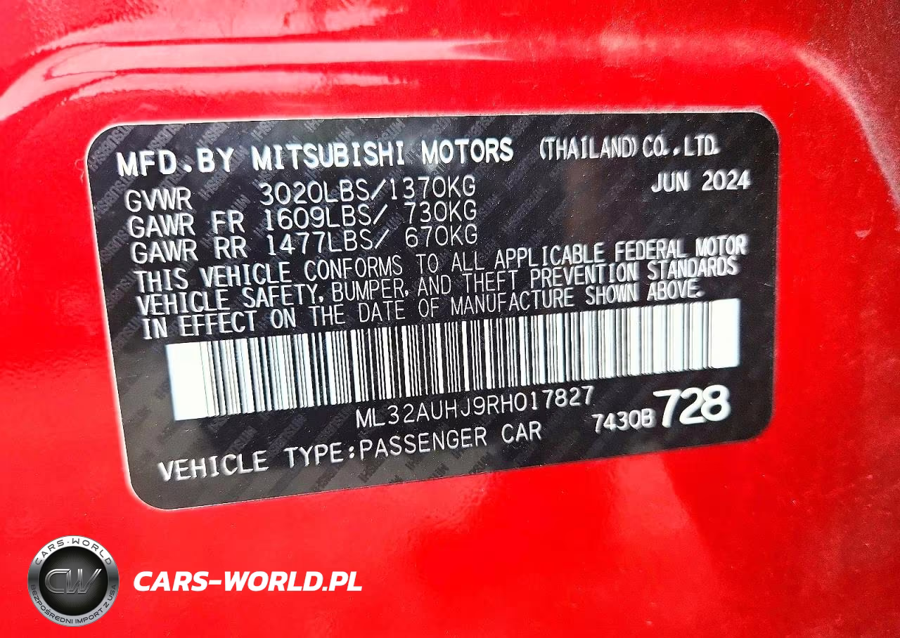 2024 Mitsubishi Mirage Es VIN:ML32AUHJ9RH017827 - 12