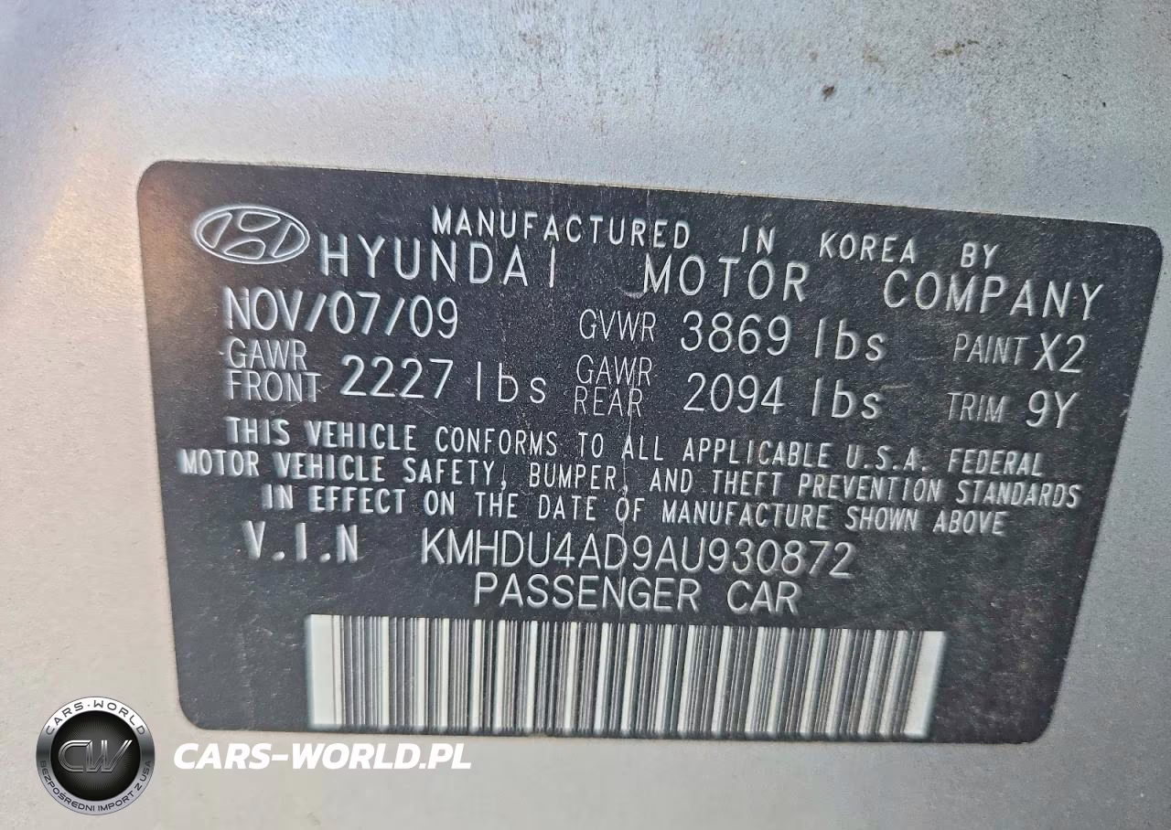 2010 Hyundai Elantra Gls VIN:KMHDU4AD9AU930872 - 12