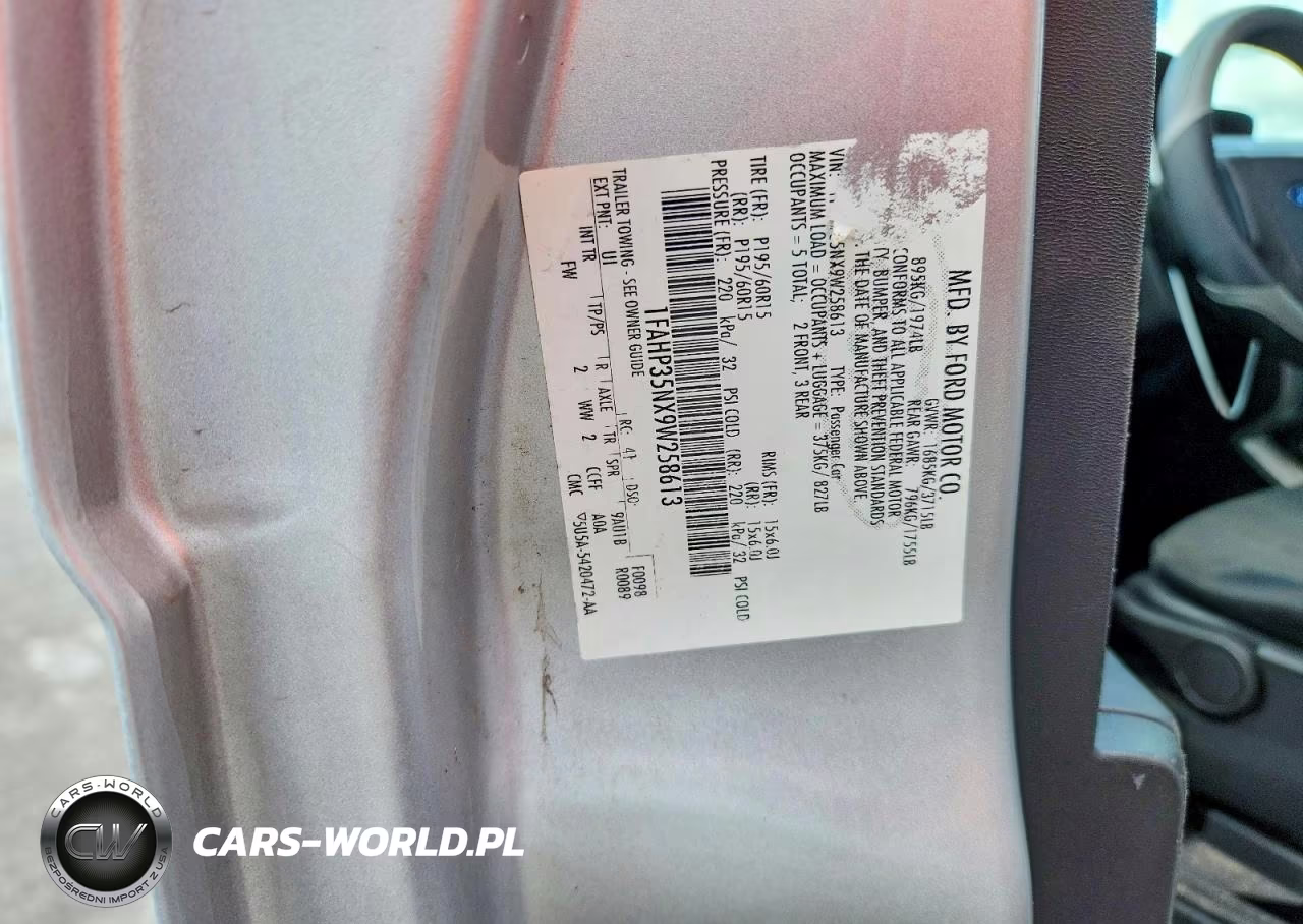 2009 Ford Focus Se VIN:1FAHP35NX9W258613 - 13