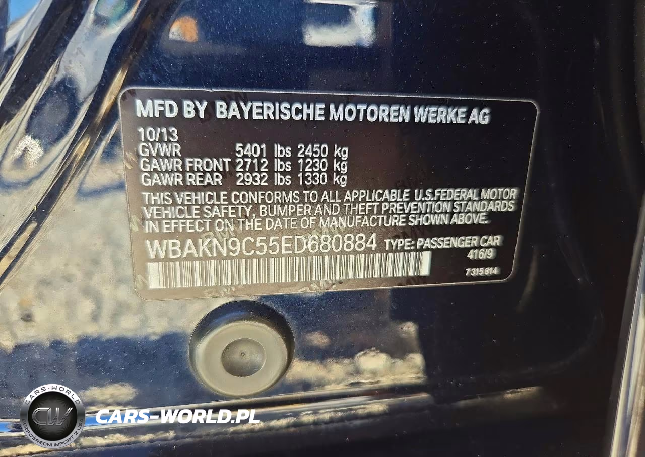2014 BMW 550 I VIN:WBAKN9C55ED680884 - 13