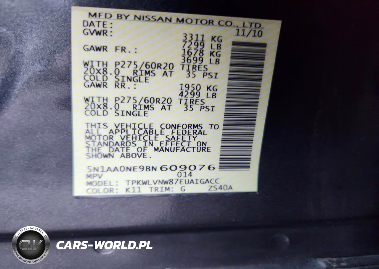 2011 Nissan Armada Platinum VIN:5N1AA0NE9BN609076 - 13