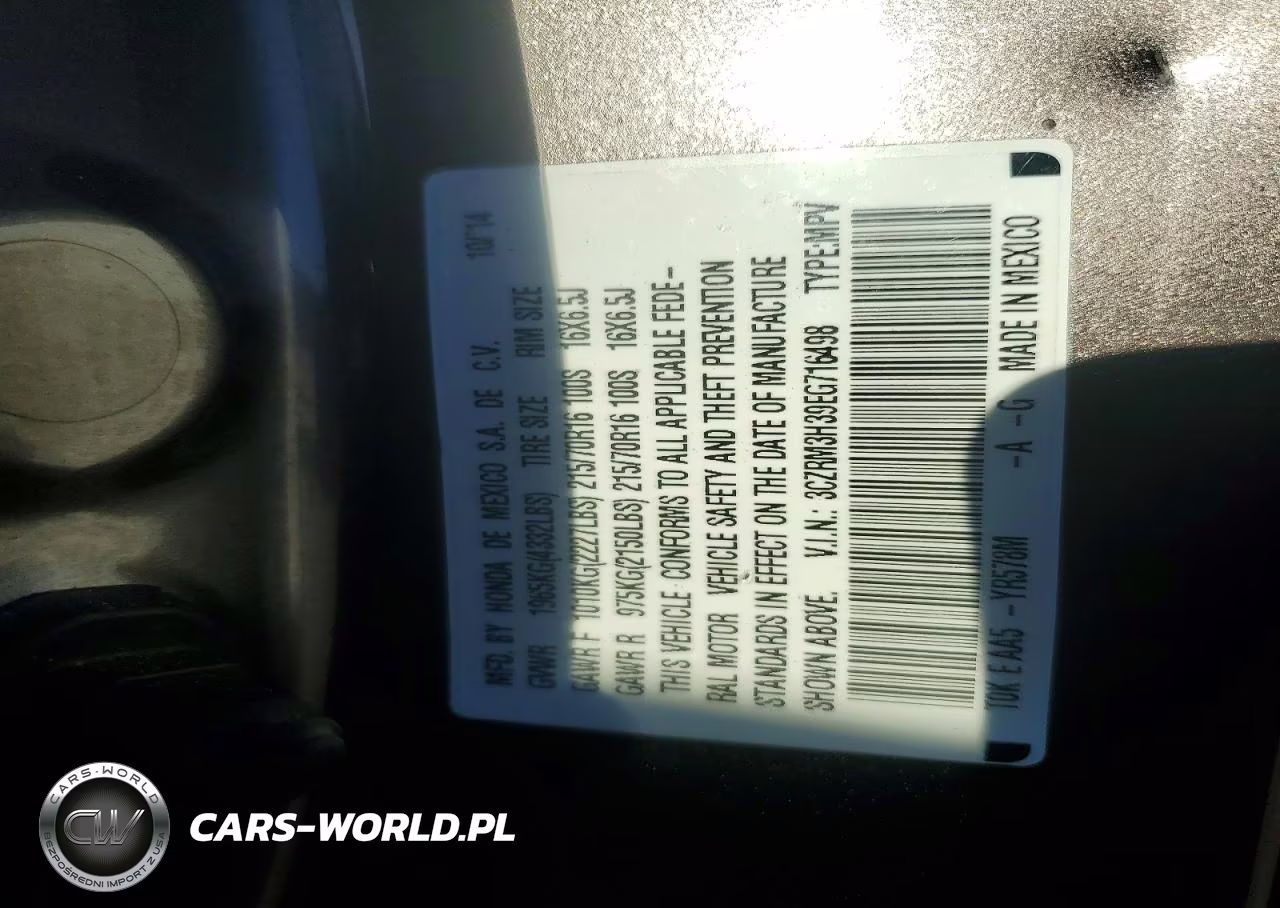2014 Honda Cr-V Lx VIN:3CZRM3H39EG716498 - 13