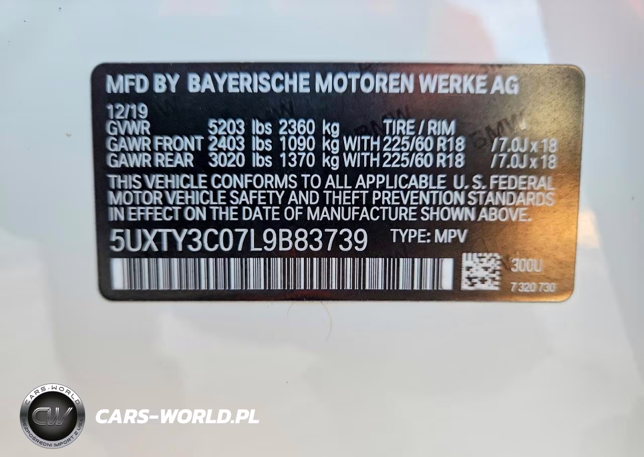 2020 BMW X3 Sdrive30I VIN:5UXTY3C07L9B83739 - 13