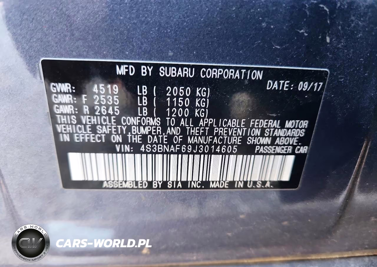 2018 Subaru Legacy 2.5I Premium VIN:4S3BNAF69J3014605 - 13