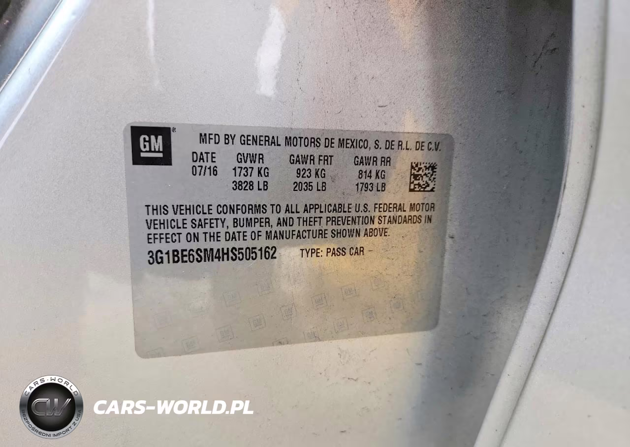 2017 Chevrolet Cruze Lt VIN:3G1BE6SM4HS505162 - 12