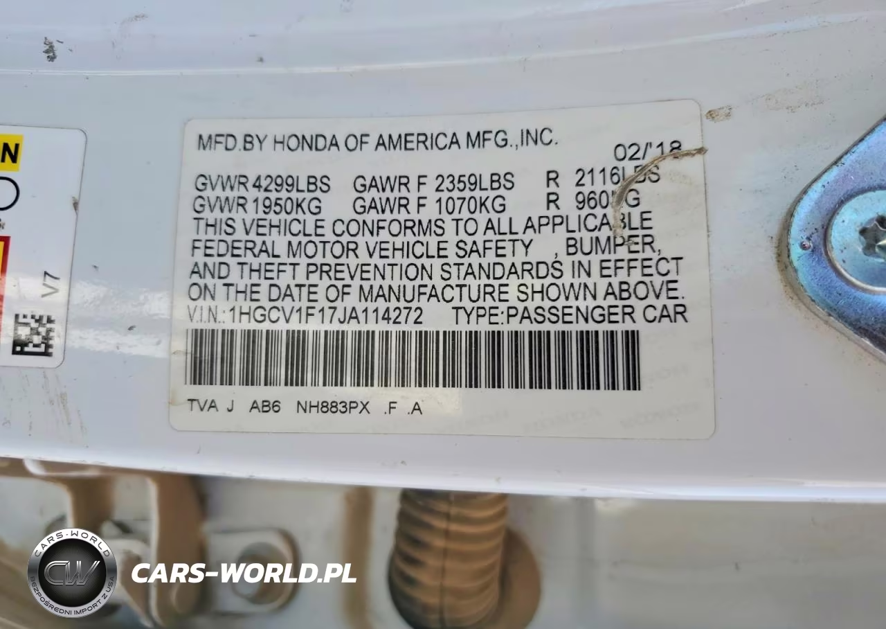 2018 Honda Accord Lx VIN:1HGCV1F17JA114272 - 13