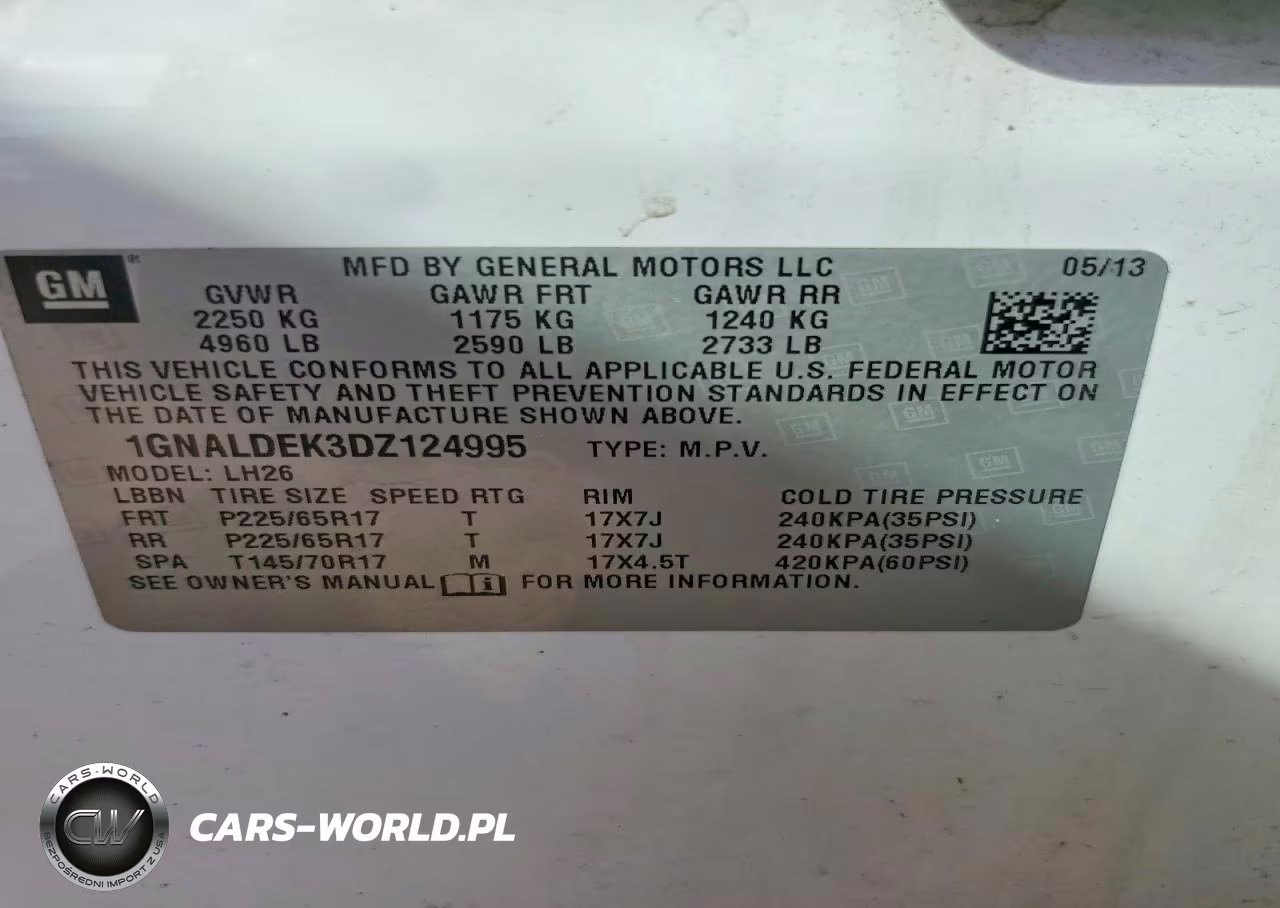 2013 Chevrolet Equinox Lt VIN:1GNALDEK3DZ124995 - 13