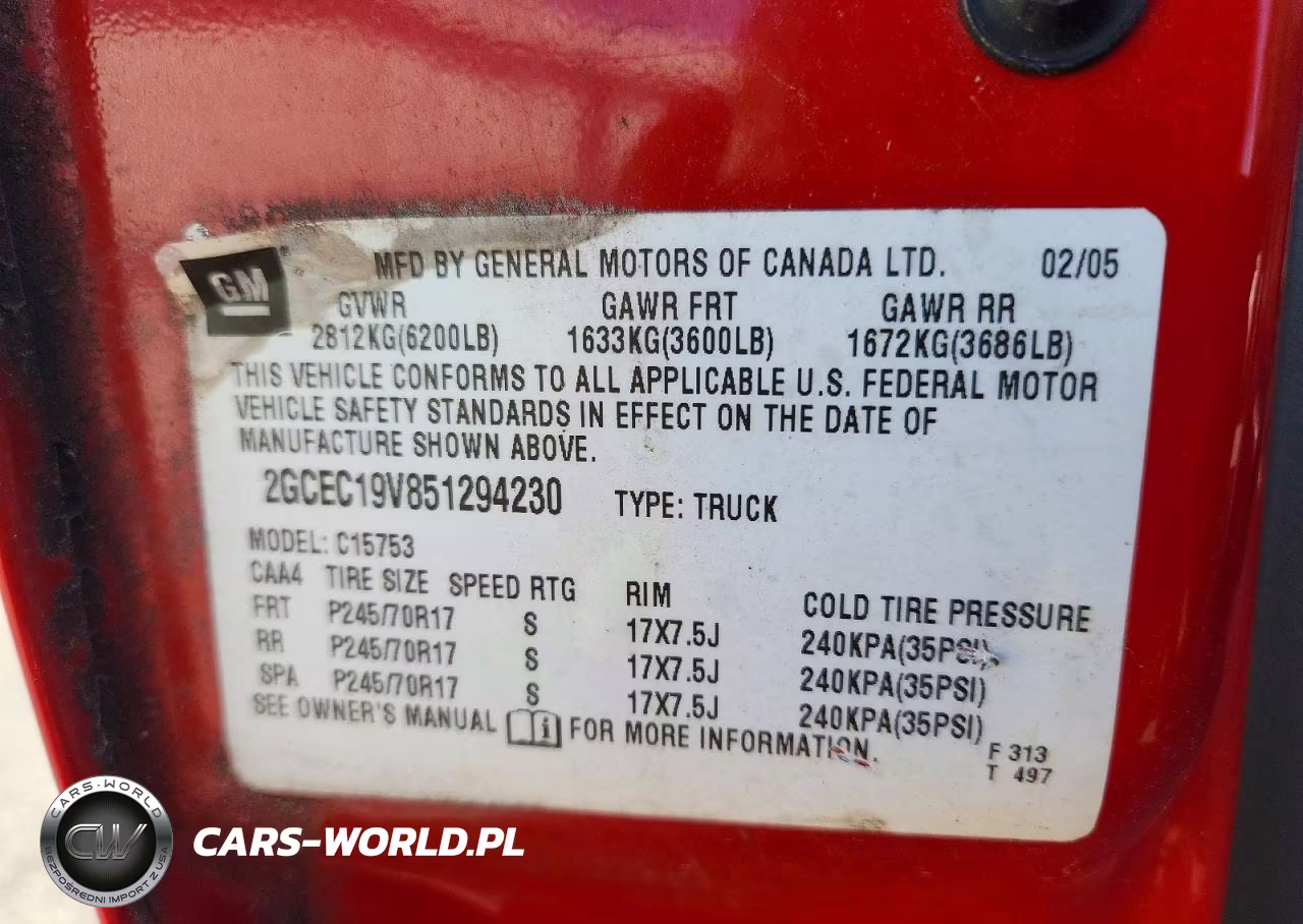 2005 Chevrolet Silverado 1500 Ls Ex VIN:2GCEC19V851294230 - 12