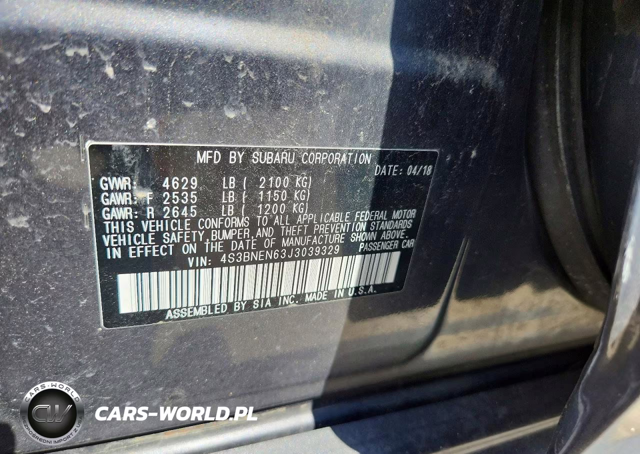 2018 Subaru Legacy 3.6R Limited VIN:4S3BNEN63J3039329 - 12