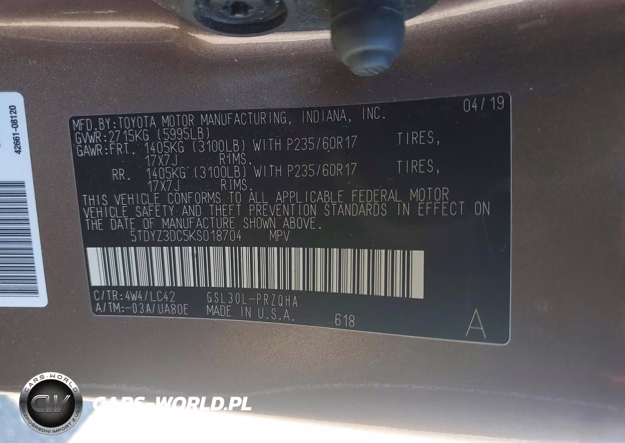 2019 Toyota Sienna Xle Premium 8-Passenger VIN:5TDYZ3DC5KS018704 - 13