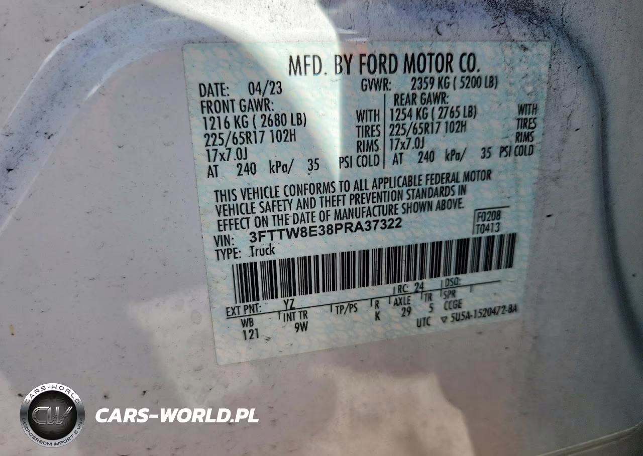 2023 Ford Maverick Xl VIN:3FTTW8E38PRA37322 - 12
