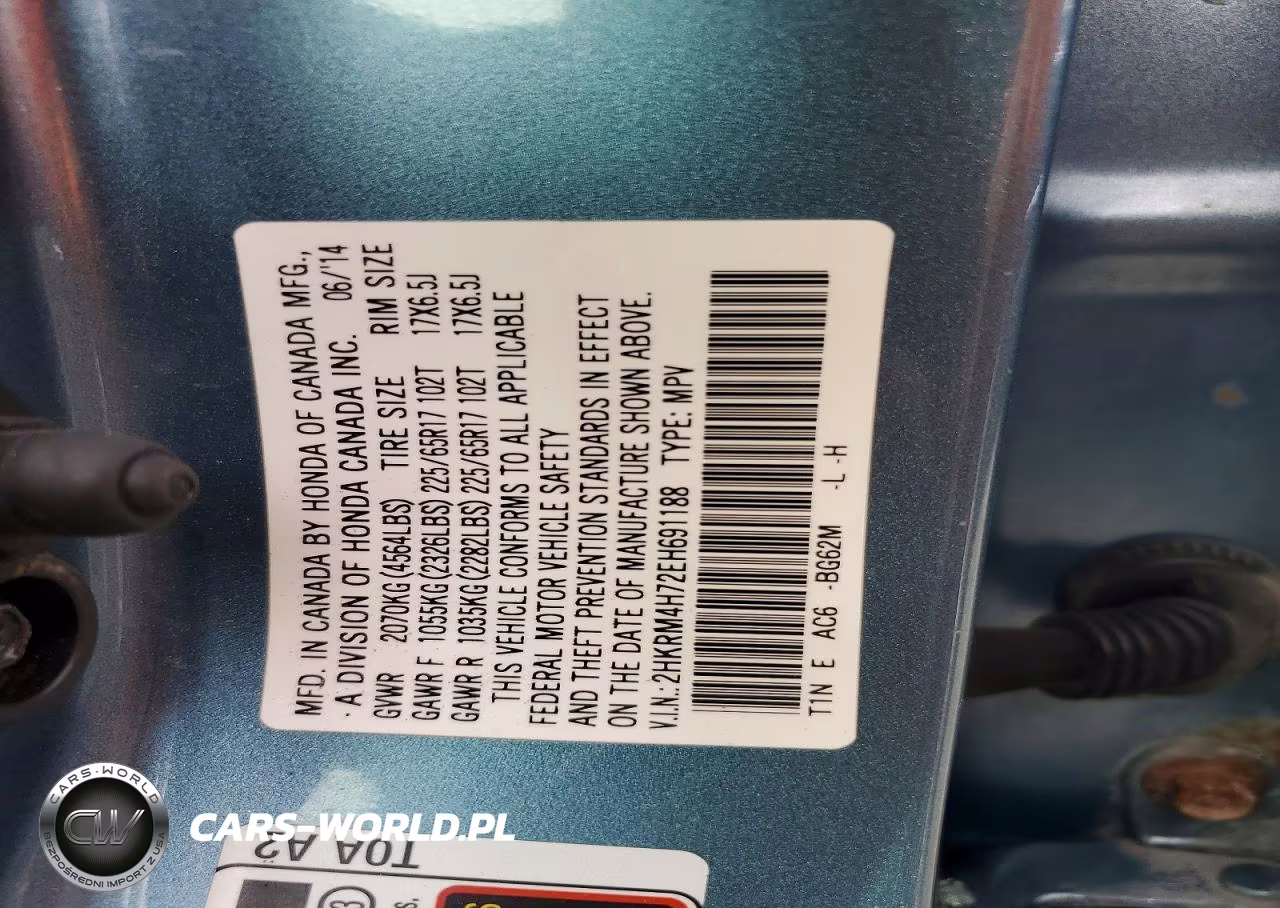 2014 Honda Cr-V Exl VIN:2HKRM4H72EH691188 - 13
