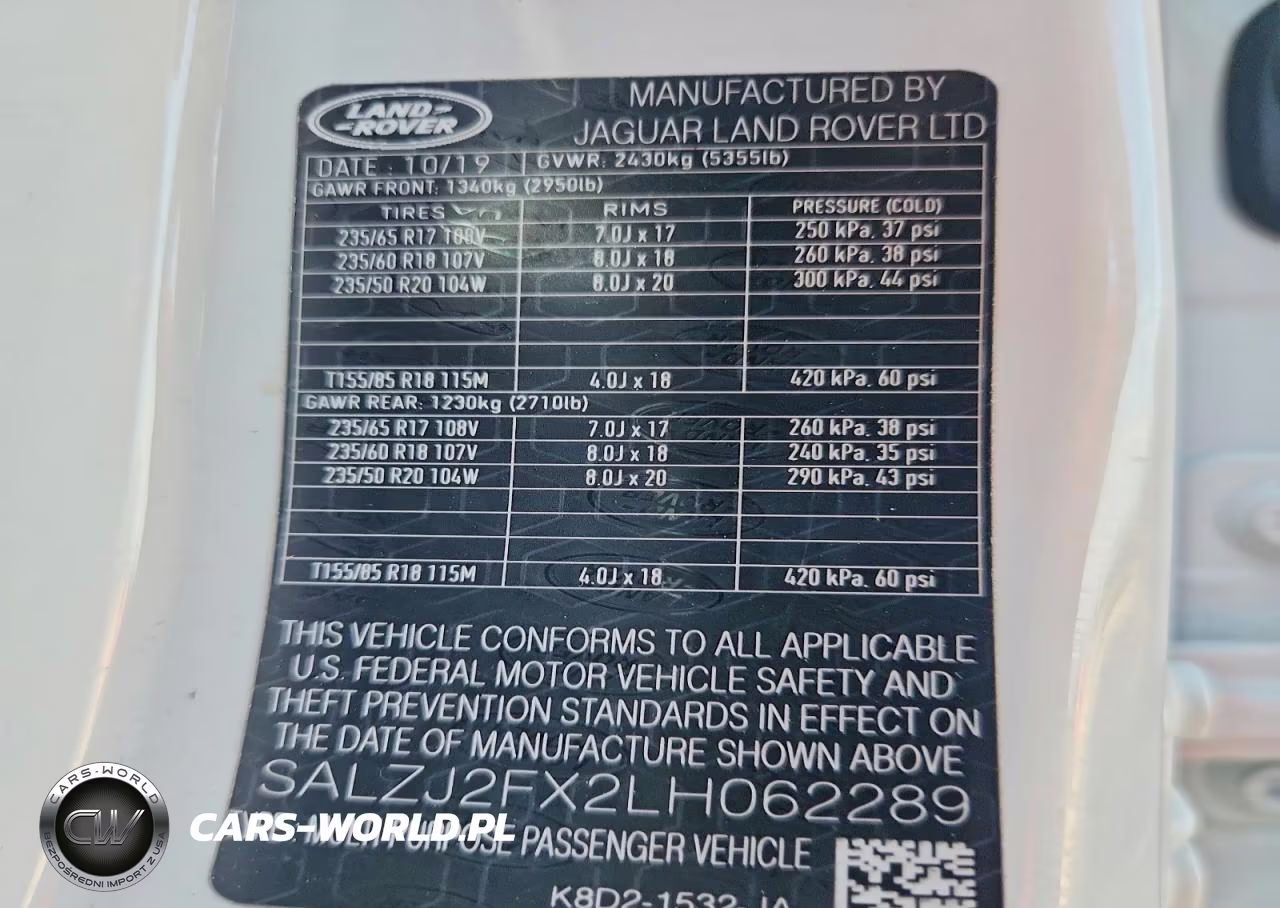 2020 Land Rover Range Rover Evoque S VIN:SALZJ2FX2LH062289 - 13
