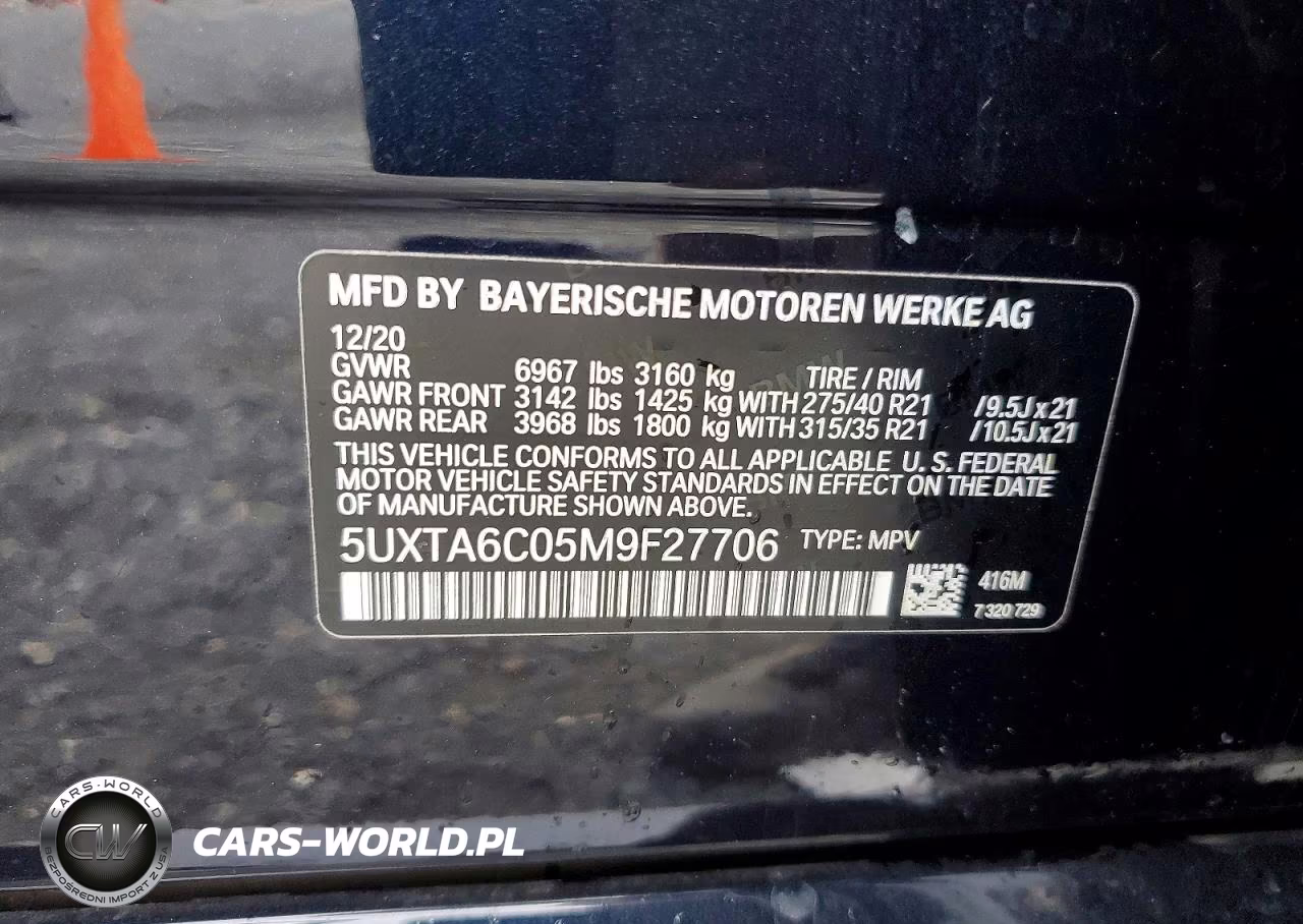 2021 BMW X5 xDrive45E VIN:5UXTA6C05M9F27706 - 14