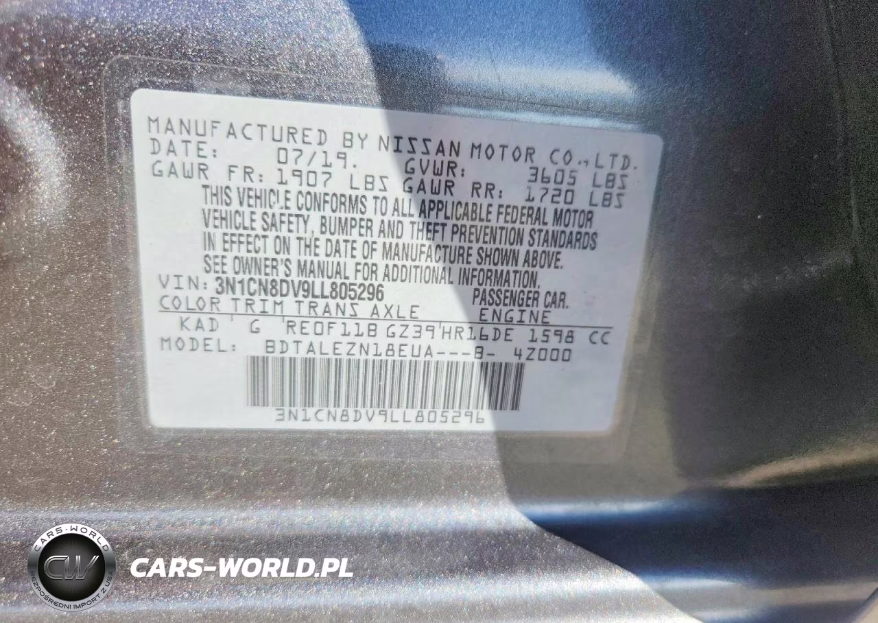 2020 Nissan Versa S VIN:3N1CN8DV9LL805296 - 12