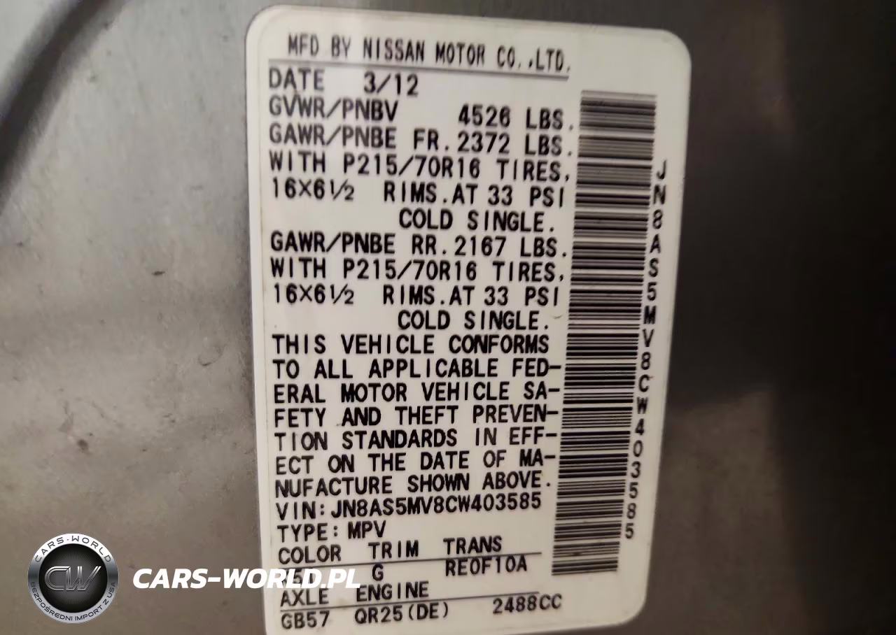 2012 Nissan Rogue S VIN:JN8AS5MV8CW403585 - 13