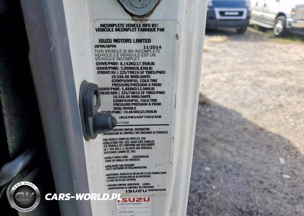 2015 Isuzu Nqr Dump Truck VIN:JALE5W166F7902308 - 12