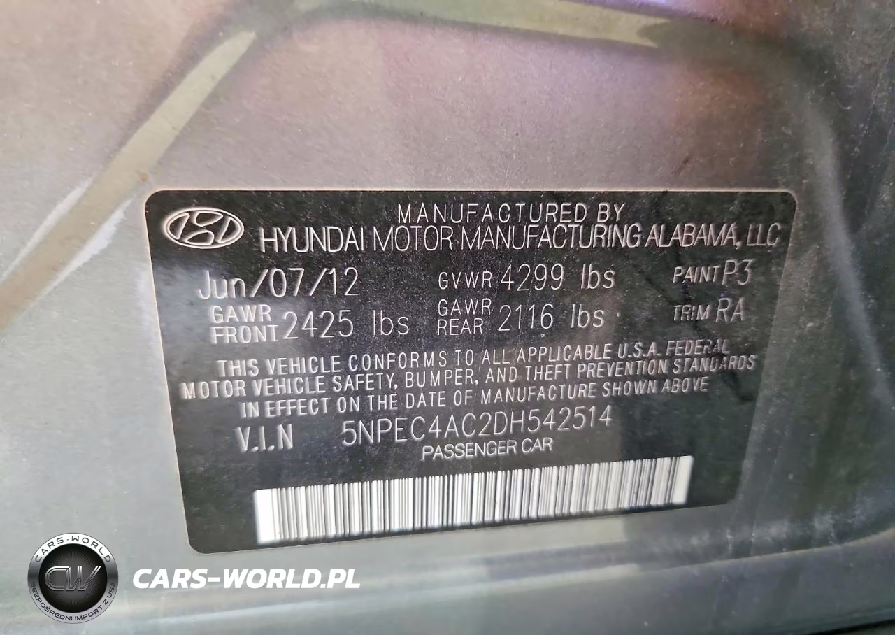2013 Hyundai Sonata Limited VIN:5NPEC4AC2DH542514 - 12