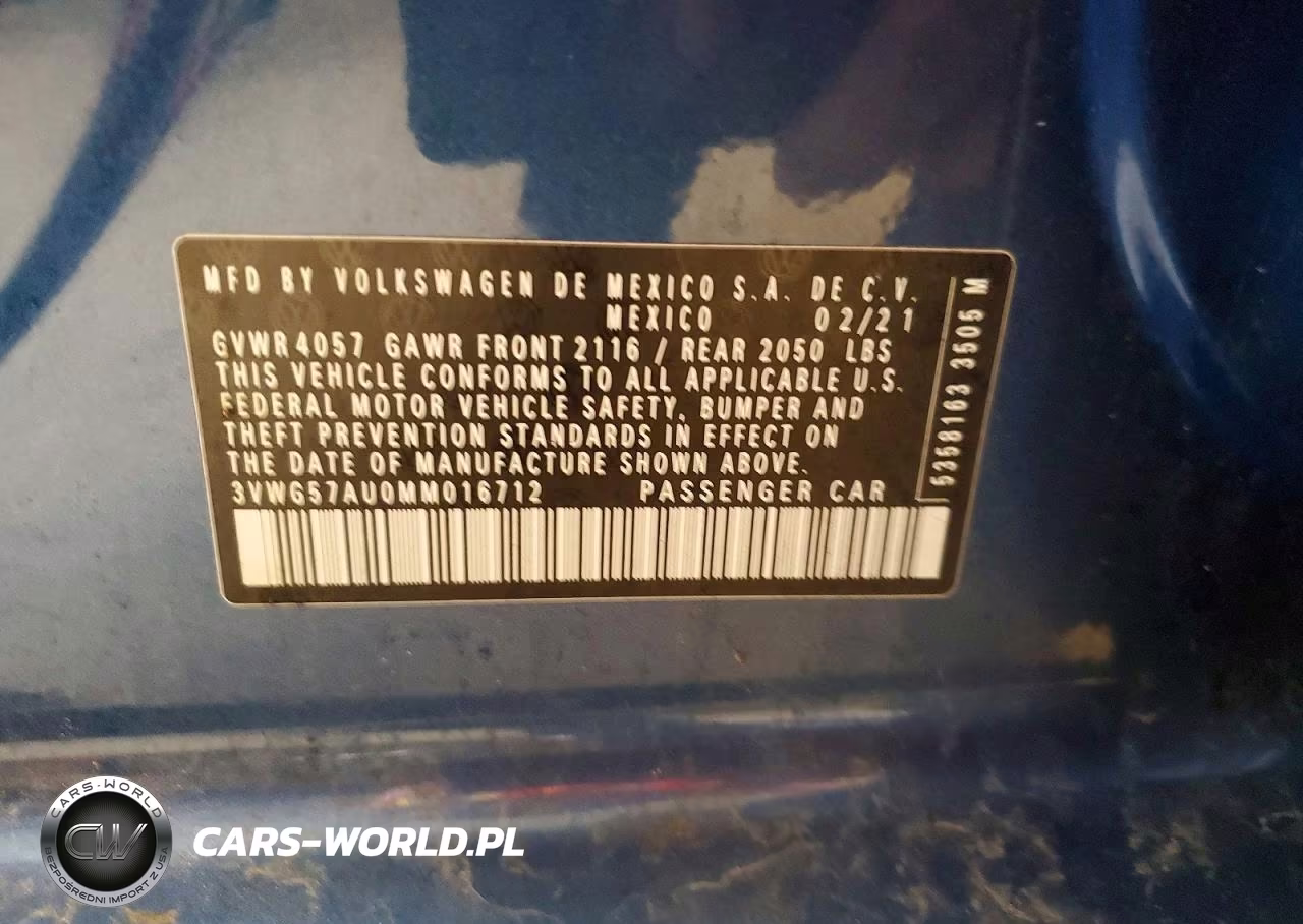 2021 Volkswagen Golf VIN:3VWG57AU0MM016712 - 12