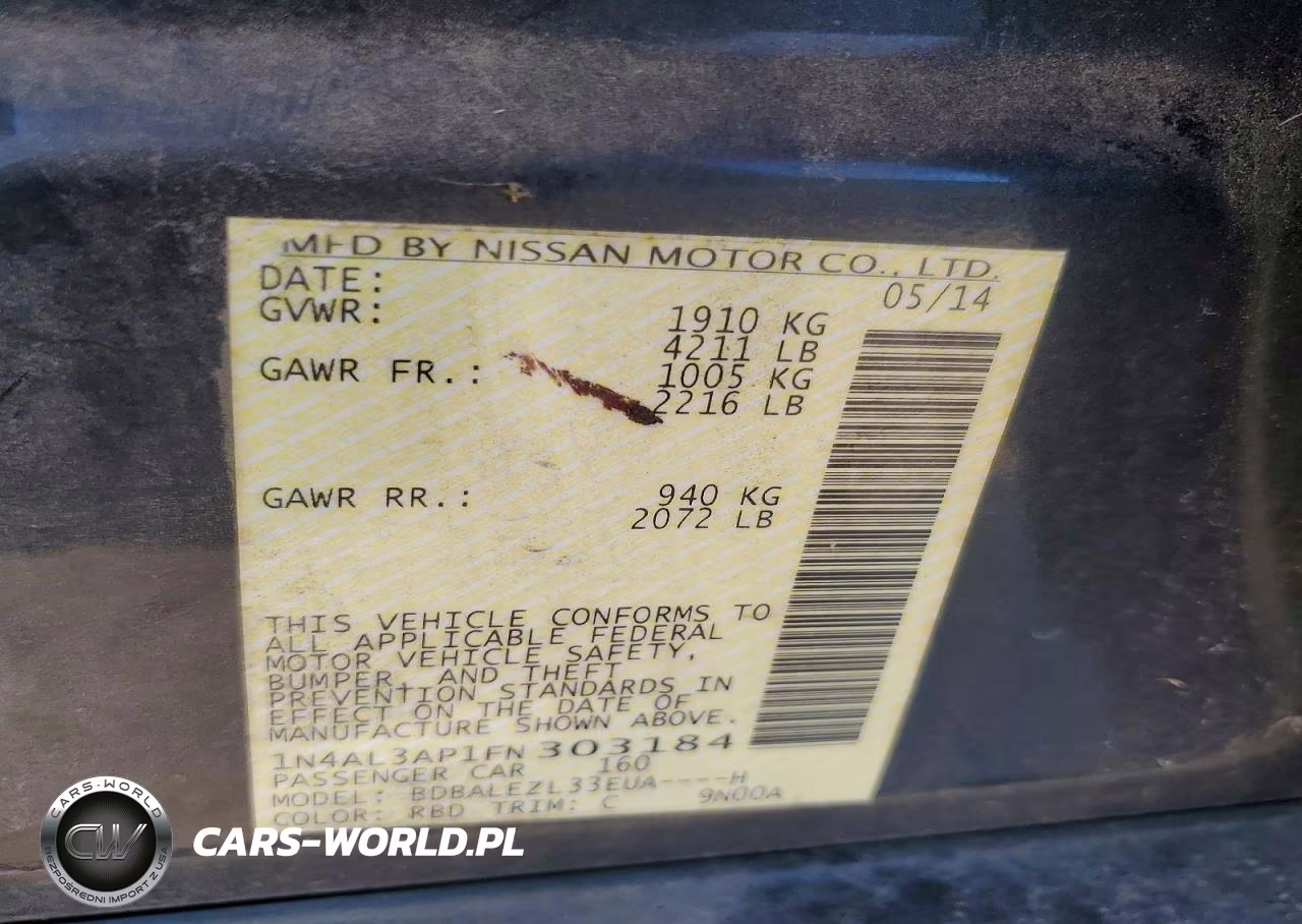2015 Nissan Altima 2.5 S VIN:1N4AL3AP1FN303184 - 12
