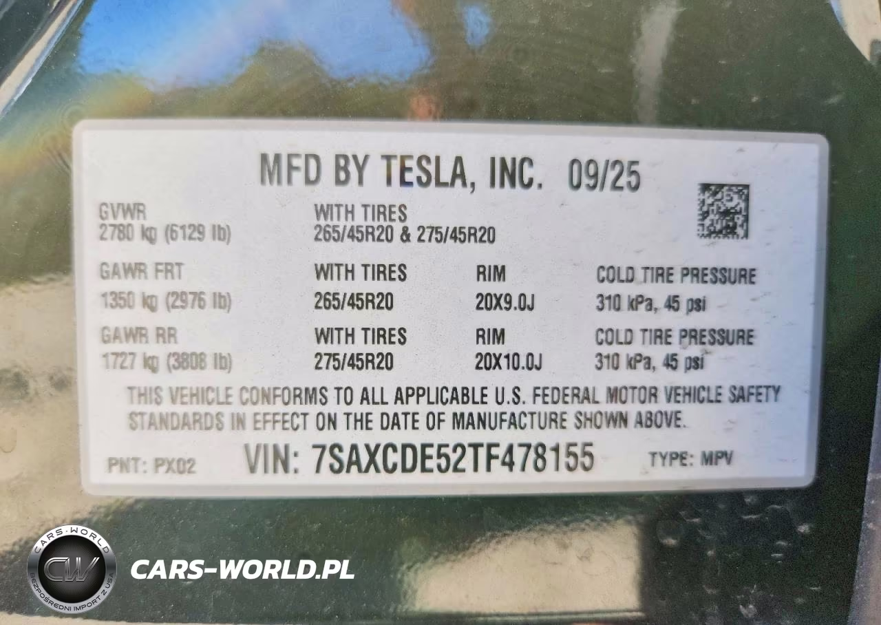 2026 Tesla Model X VIN:7SAXCDE52TF478155 - 14