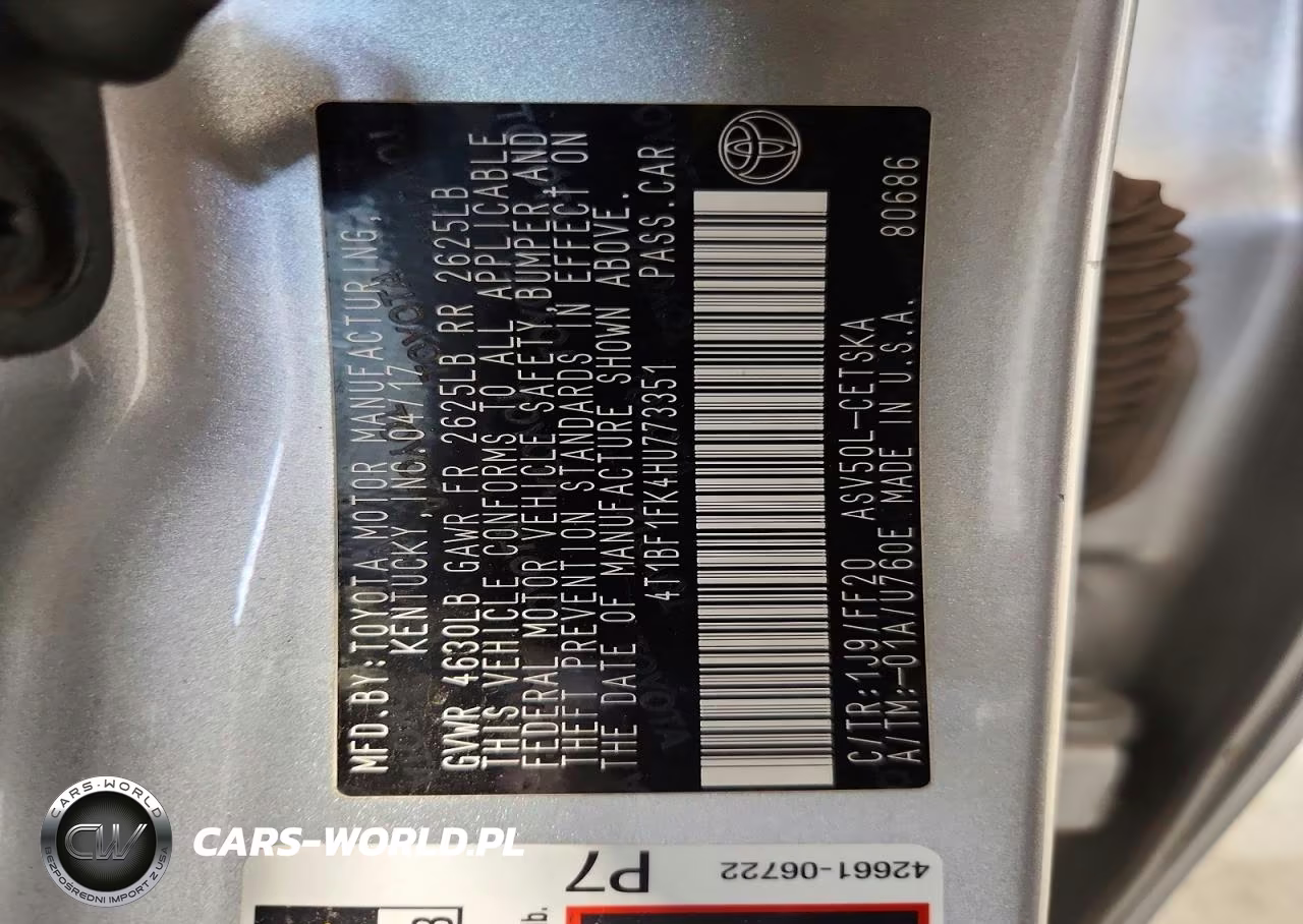 2017 Toyota Camry Se VIN:4T1BF1FK4HU773351 - 12