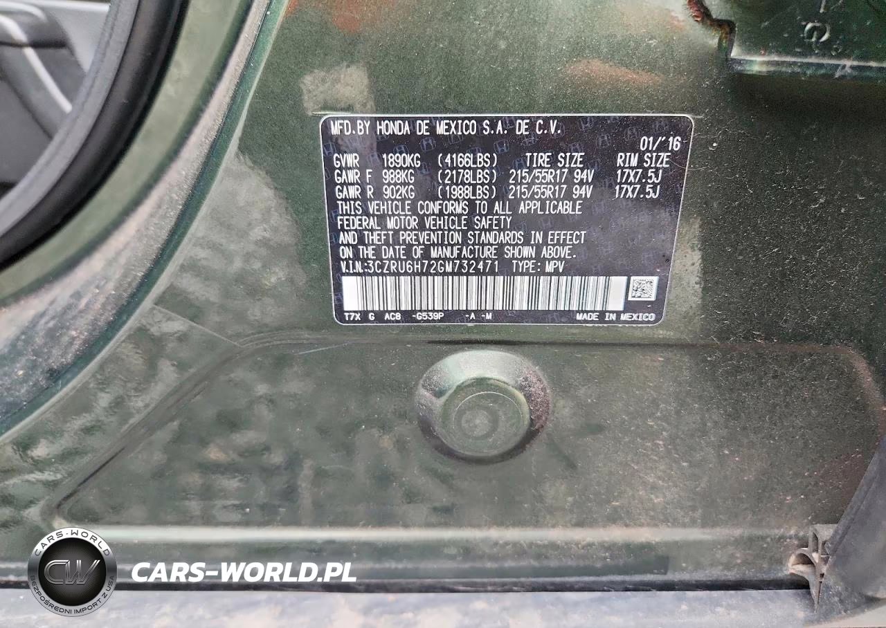 2016 Honda Hr-V Exl VIN:3CZRU6H72GM732471 - 14