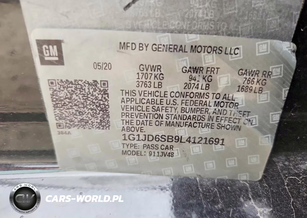 2020 Chevrolet Sonic Lt VIN:1G1JD6SB9L4121691 - 12