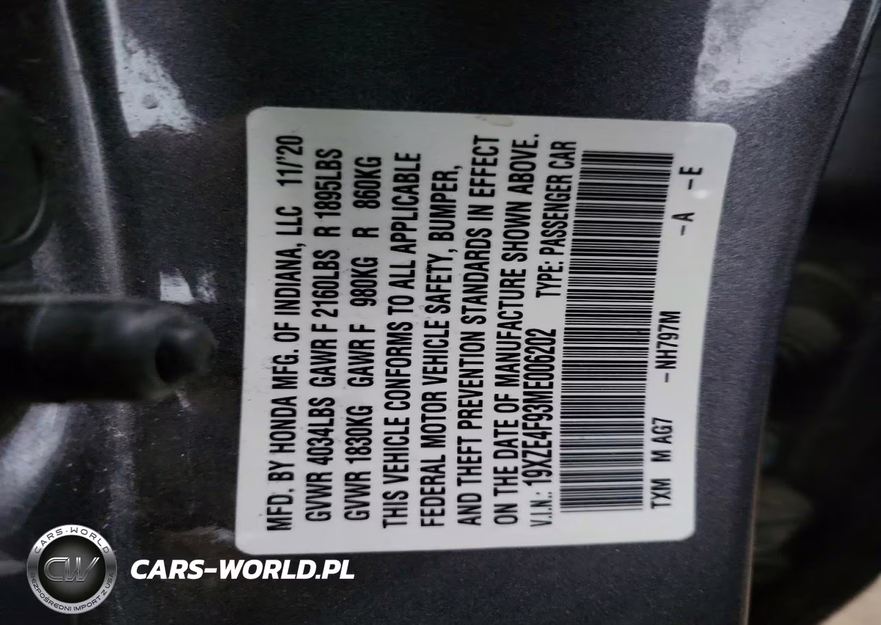 2021 Honda Insight Touring VIN:19XZE4F93ME006202 - 12