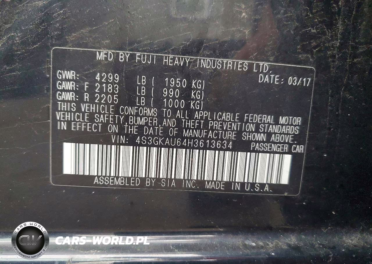 2017 Subaru Impreza Limited VIN:4S3GKAU64H3613634 - 13