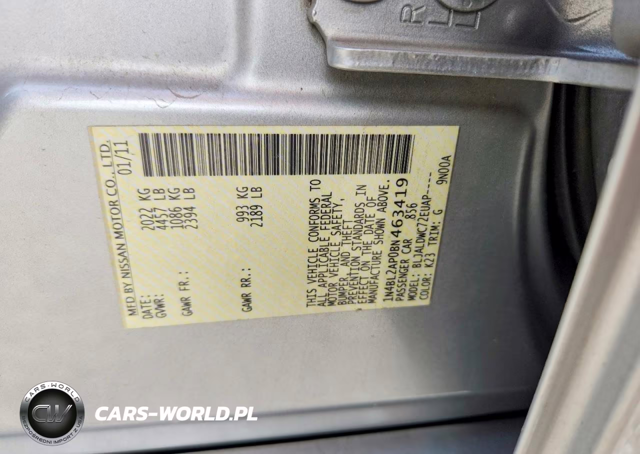 2011 Nissan Altima Sr VIN:1N4BL2AP0BN463419 - 12