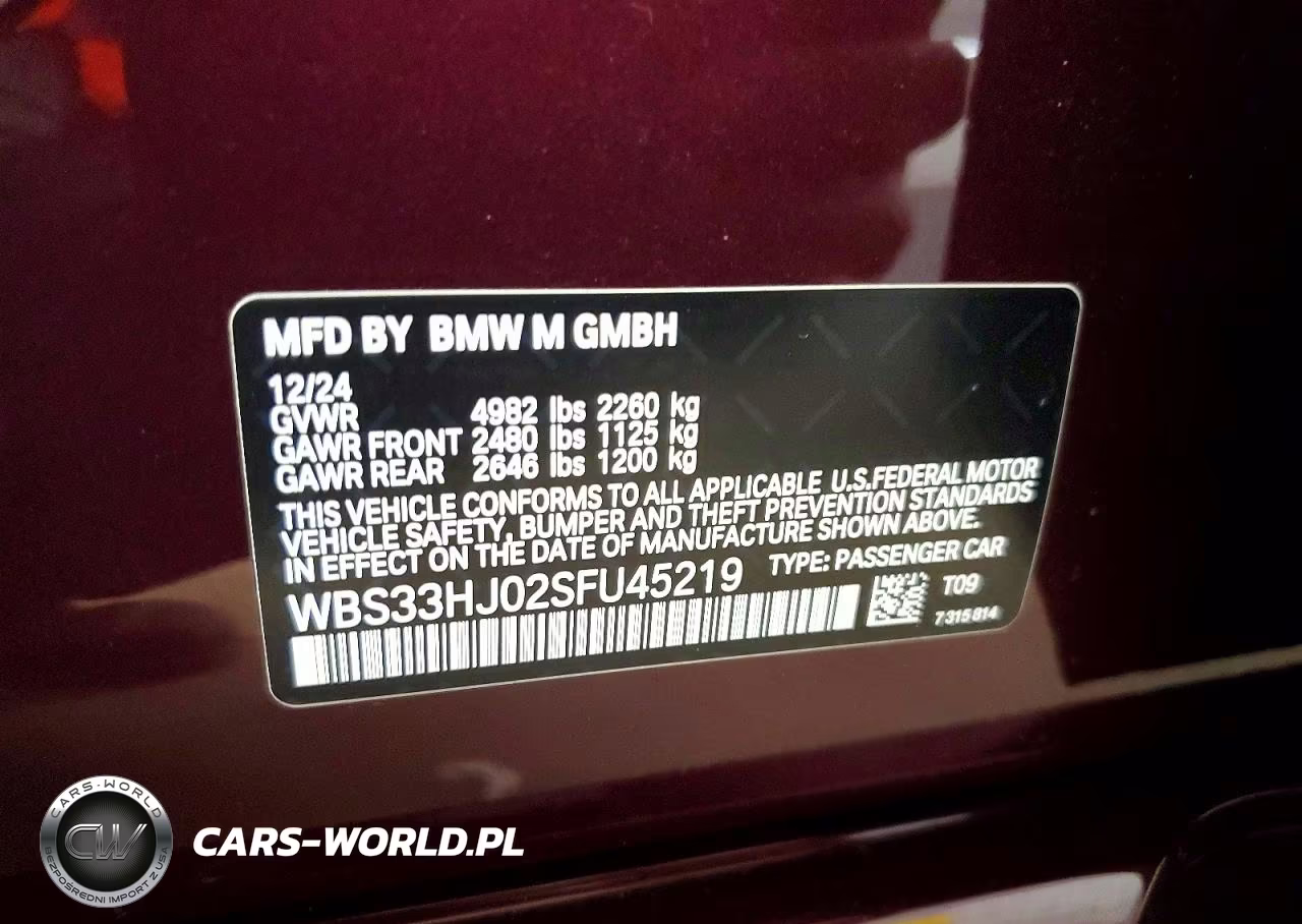 2025 BMW M3 Competition VIN:WBS33HJ02SFU45219 - 12