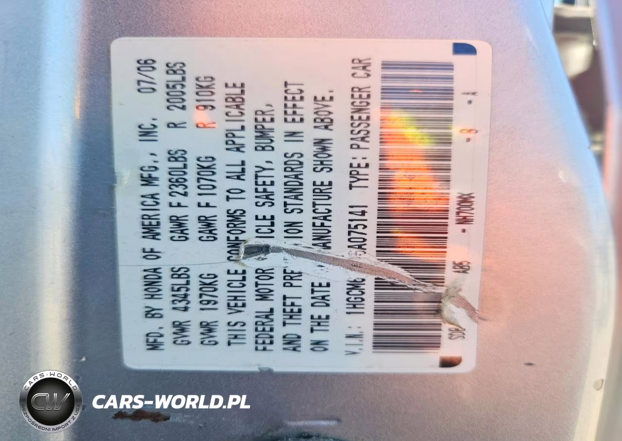 2006 Honda Accord Ex VIN:1HGCM66516A075141 - 12