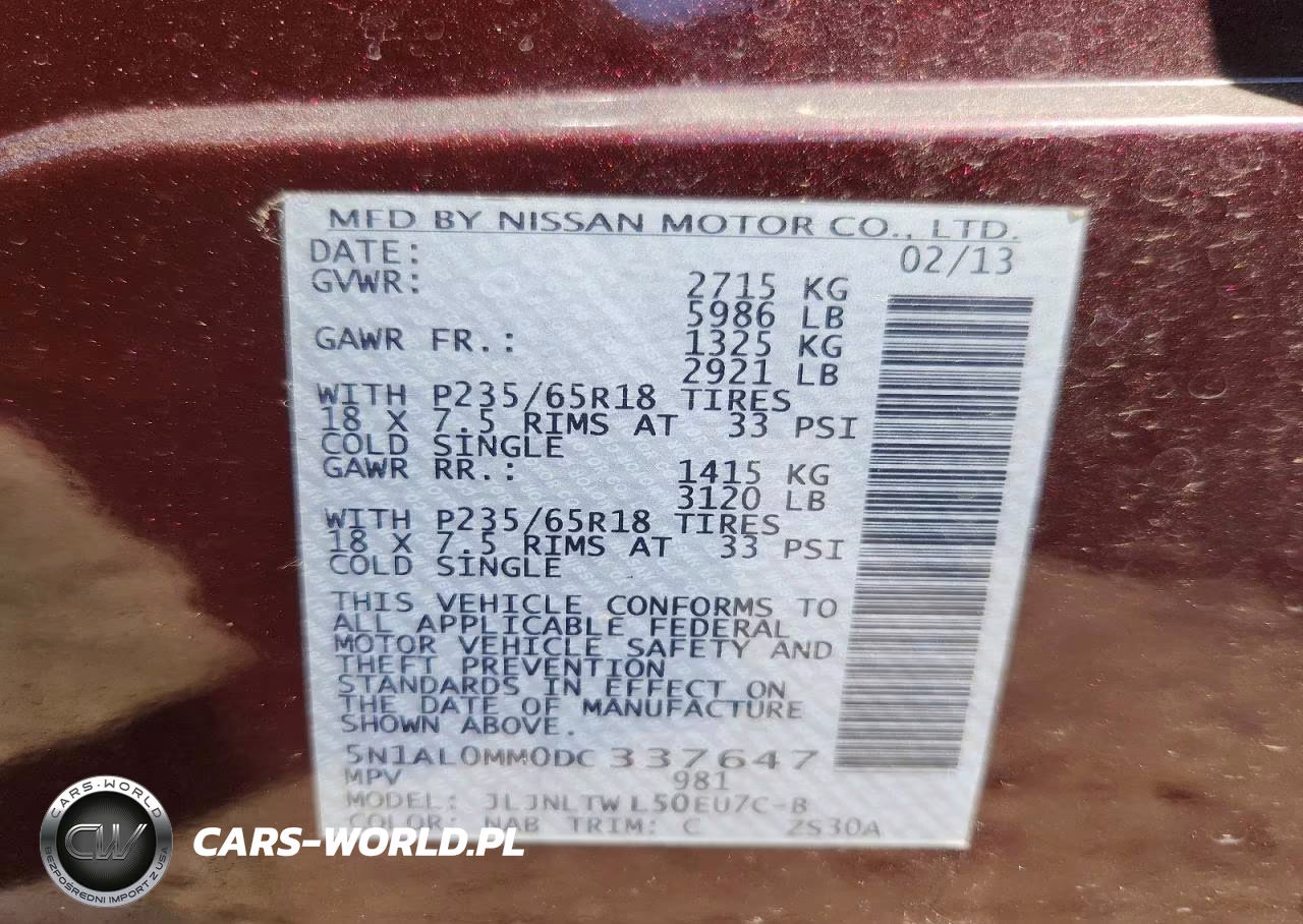 2013 Infiniti Jx35 Base VIN:5N1AL0MM0DC337647 - 14