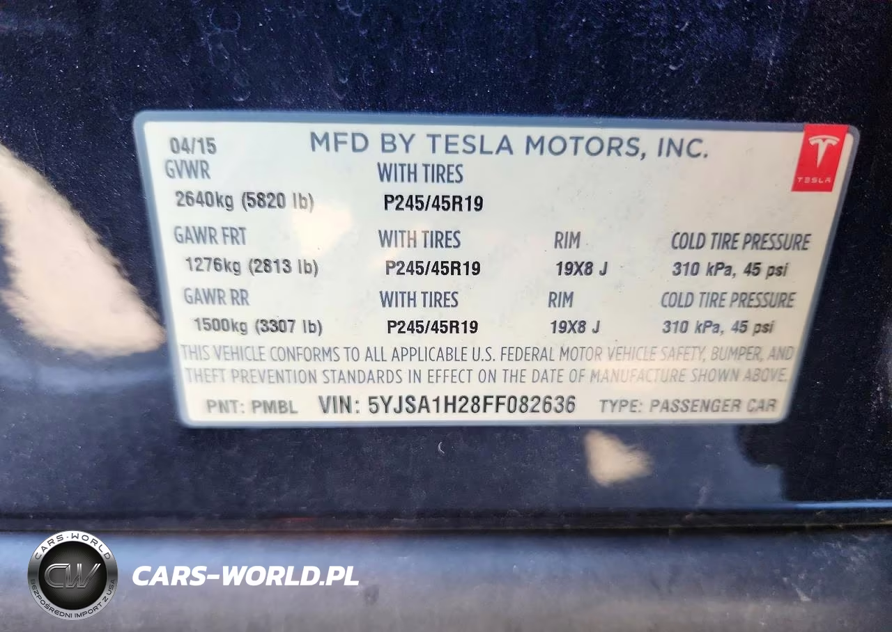 2015 Tesla Model S 85D VIN:5YJSA1H28FF082636 - 12