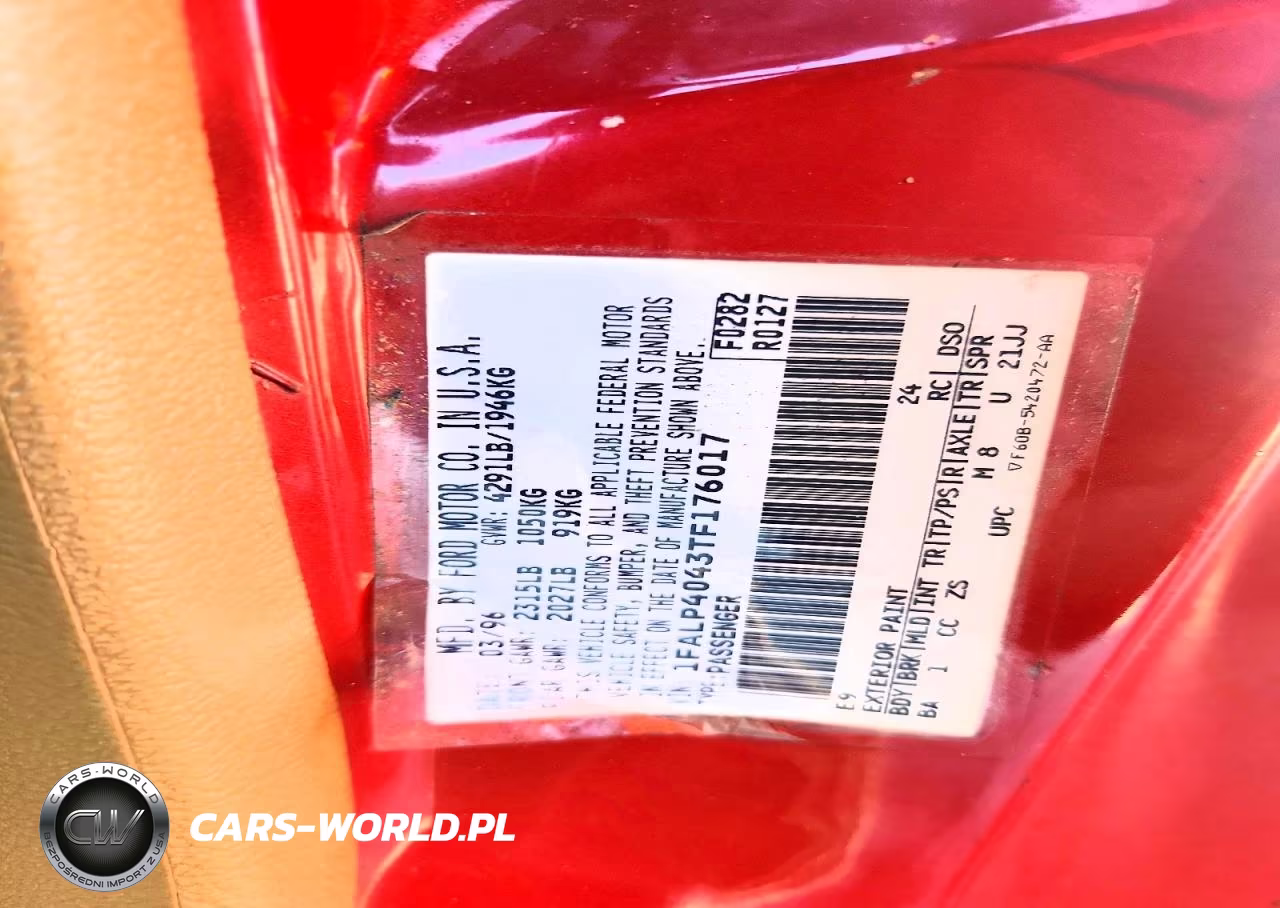 1996 Ford Mustang VIN:1FALP4043TF176017 - 12