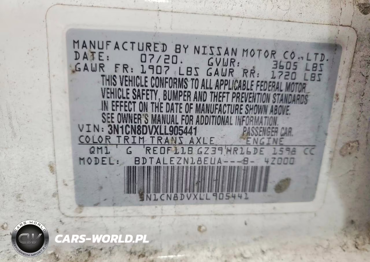 2020 Nissan Versa S VIN:3N1CN8DVXLL905441 - 12