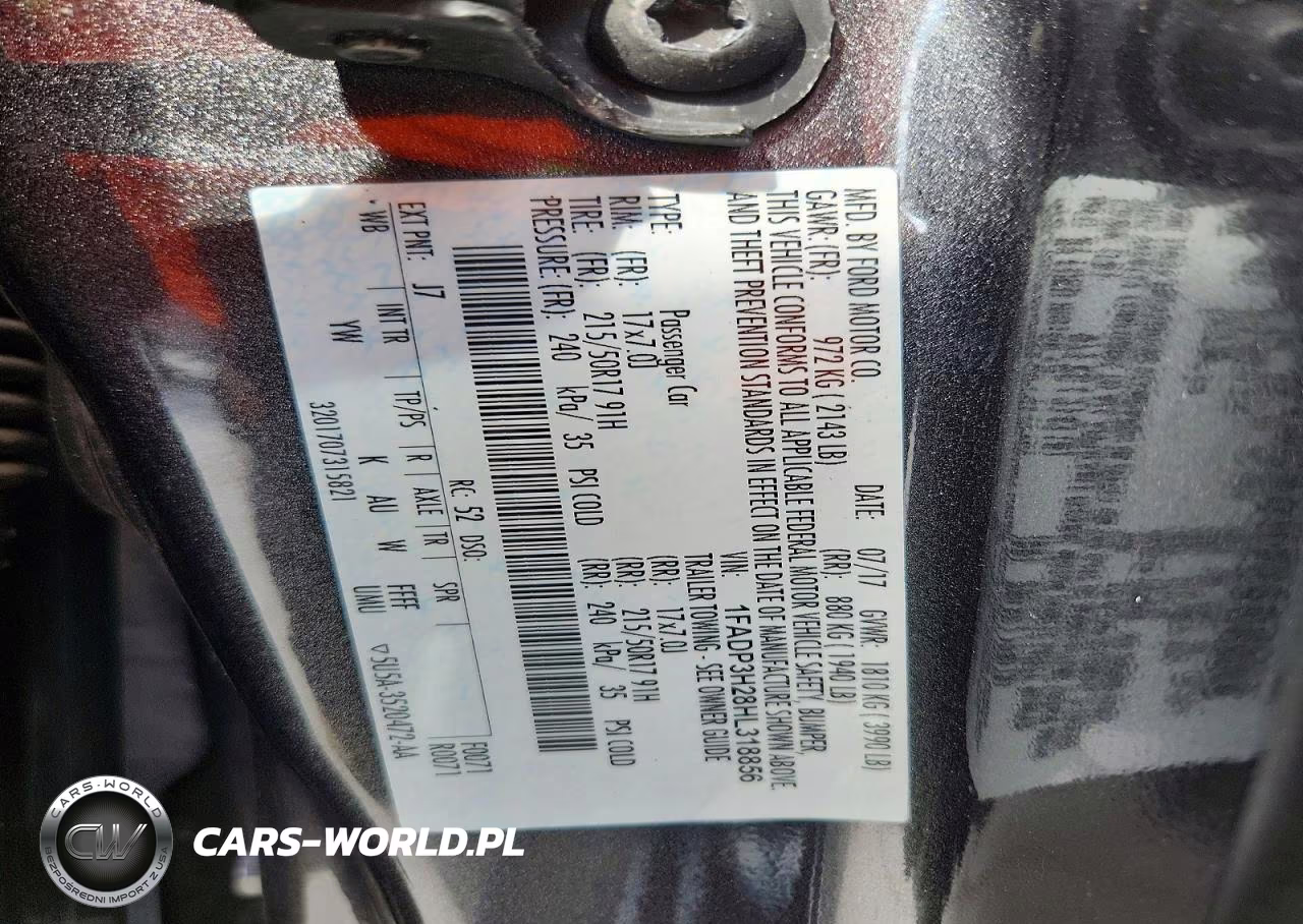 FORD FOCUS VIN:1FADP3H28HL318856 - 12